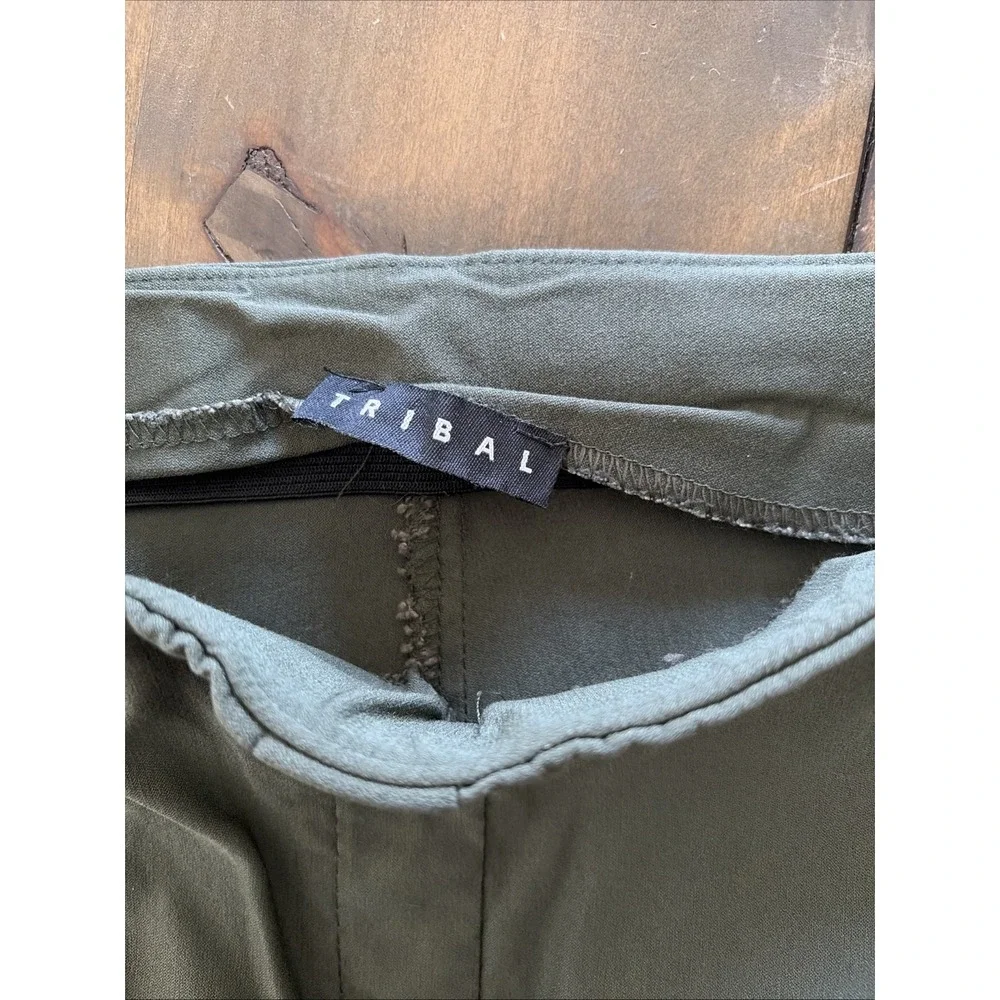 Tribal Audrey Pull-On Pants Womens‎ Size 4 Olive Green Stretch Bengaline Ankle